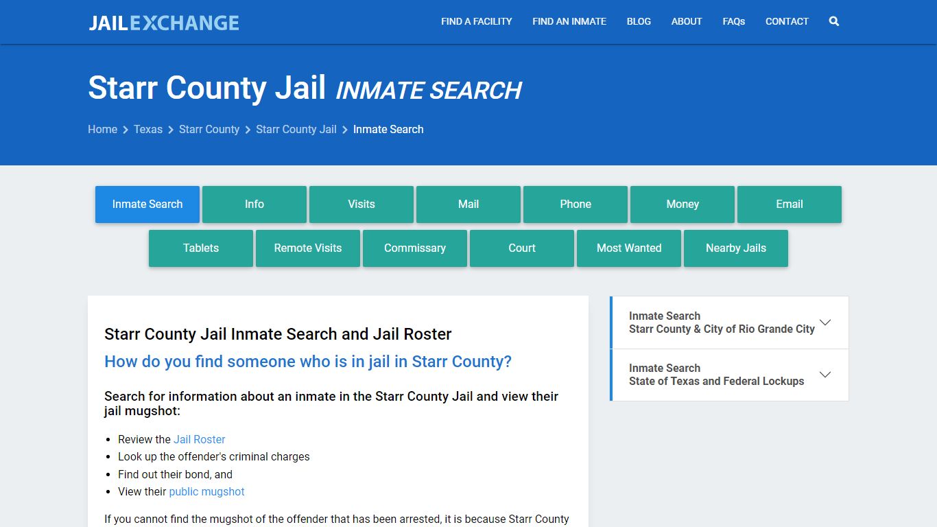 Inmate Search: Roster & Mugshots - Starr County Jail, TX - Jail Exchange