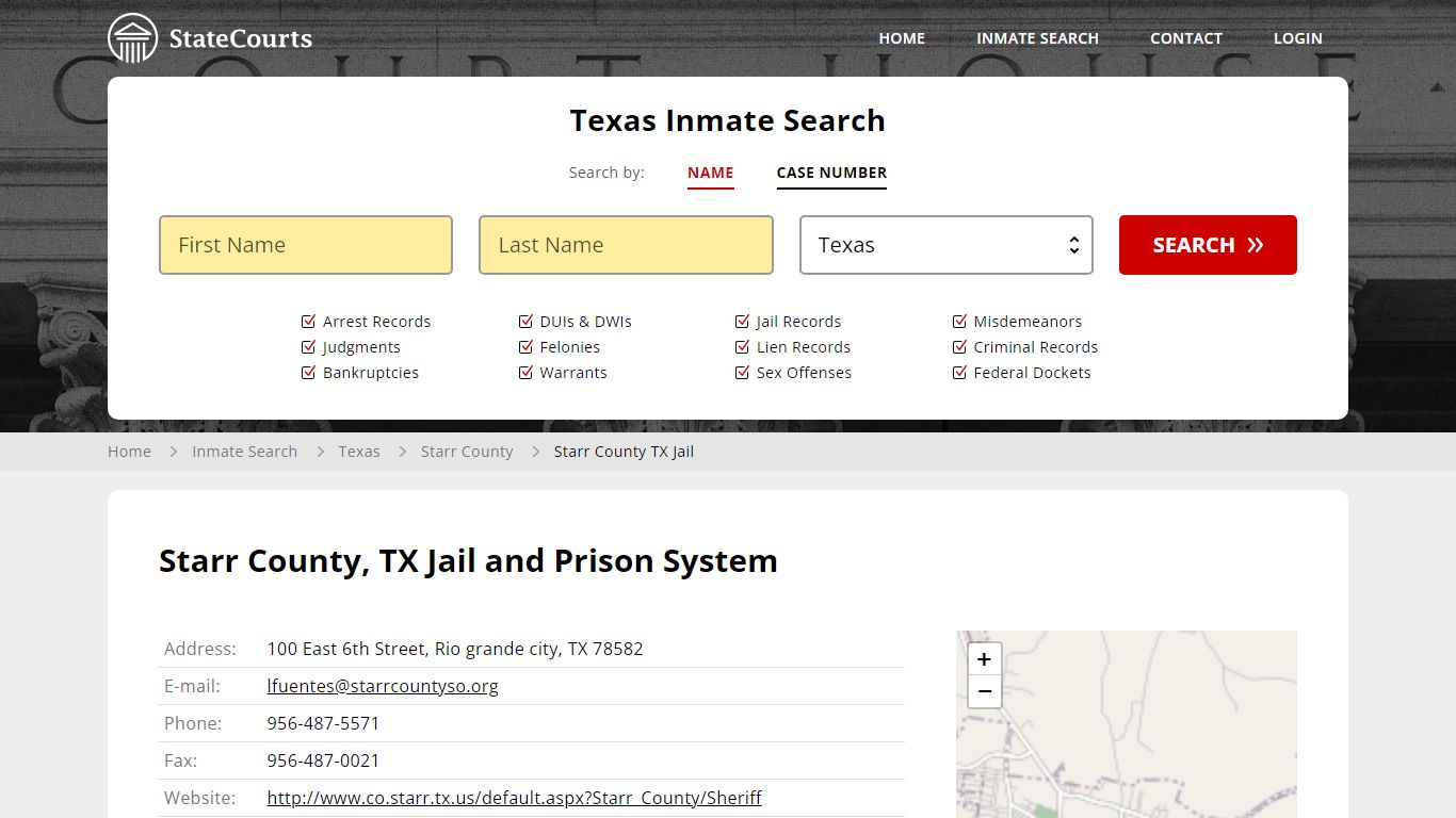 Starr County TX Jail Inmate Records Search, Texas - StateCourts